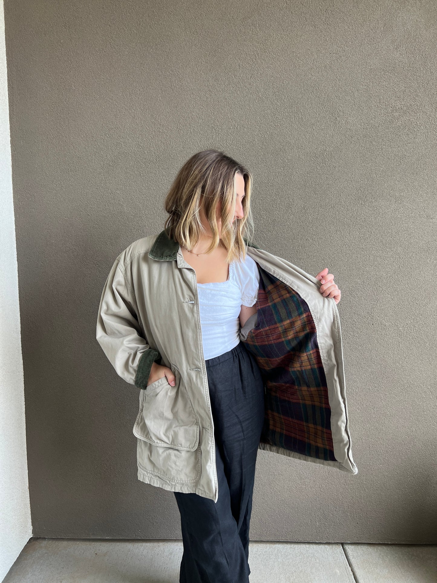 Vintage Flannel Lined Chore Coat (S)
