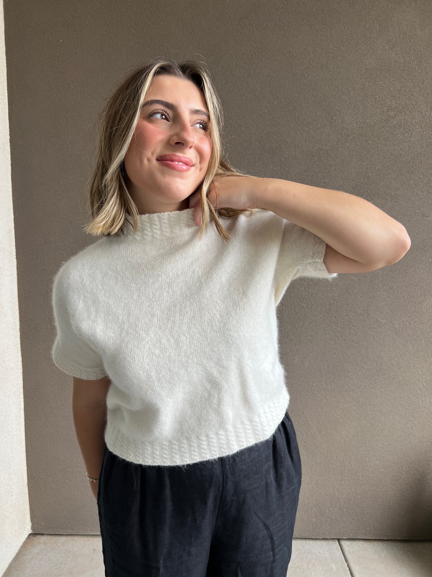 Lambswool + Alpaca Sweater Tee (L)