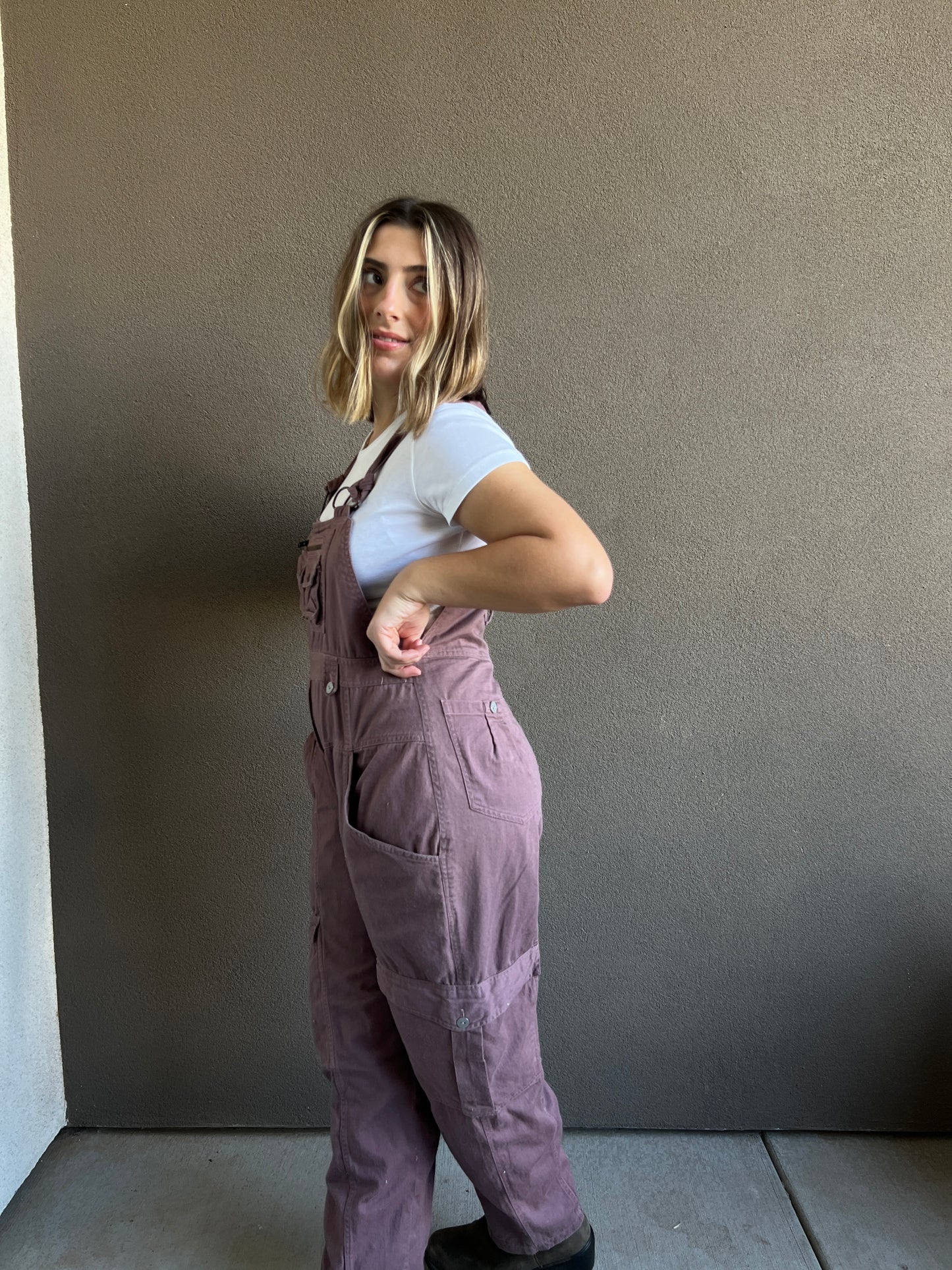 Vintage Mauve Overalls (L)