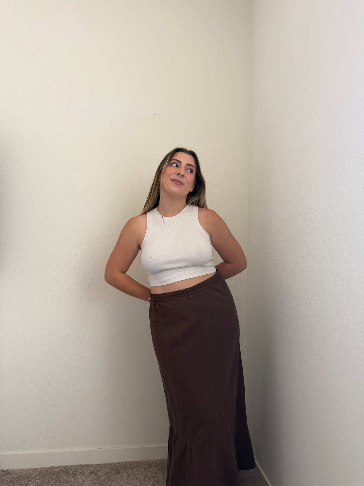 Brown Gauze Skirt (1X)
