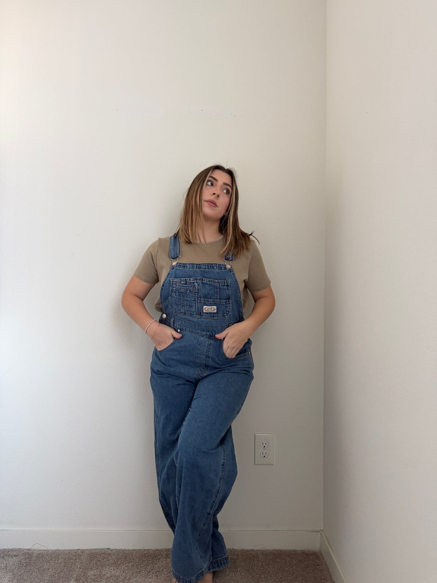 Denim Straight Leg Overalls (M)