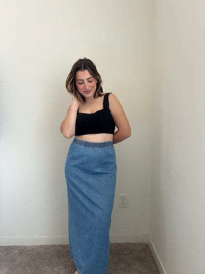 Denim Maxi Skirt (S)