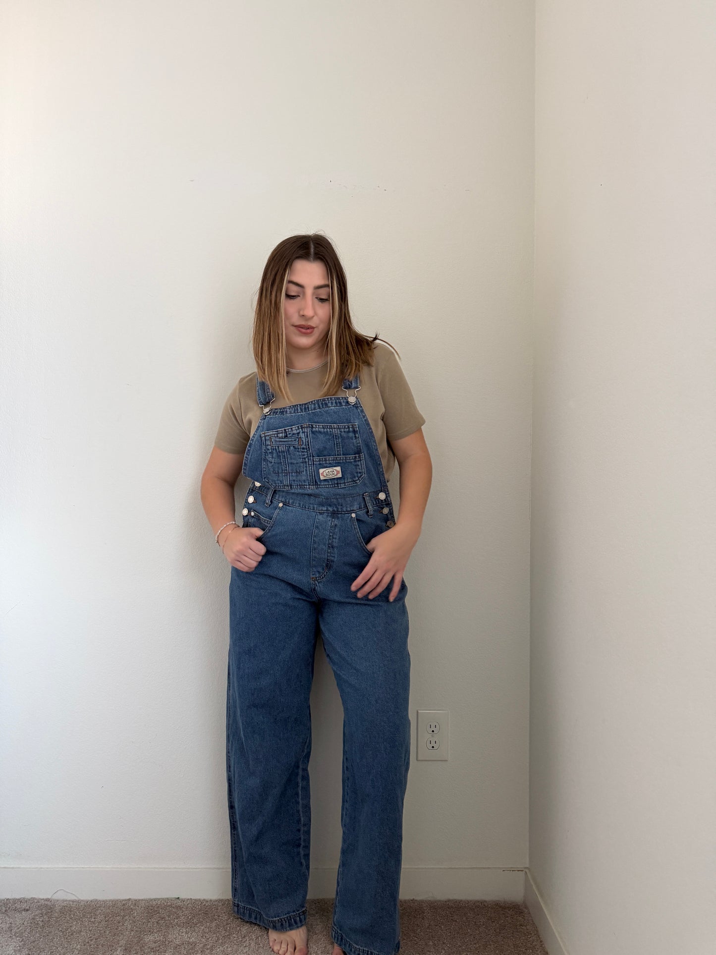 Denim Straight Leg Overalls (M)