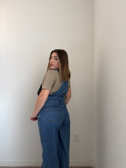 Denim Straight Leg Overalls (M)