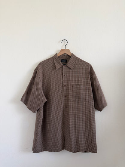 Brown Check Button Up (L)