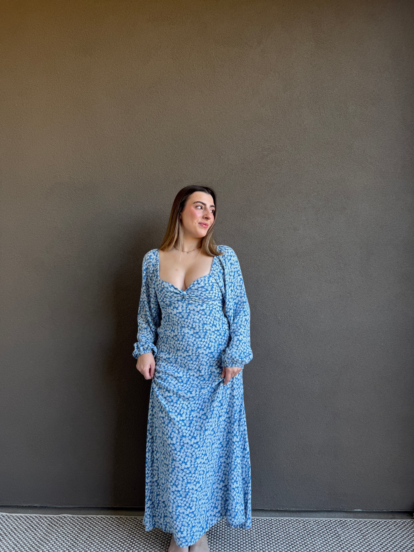 Blue Floral Maxi Dress (2)