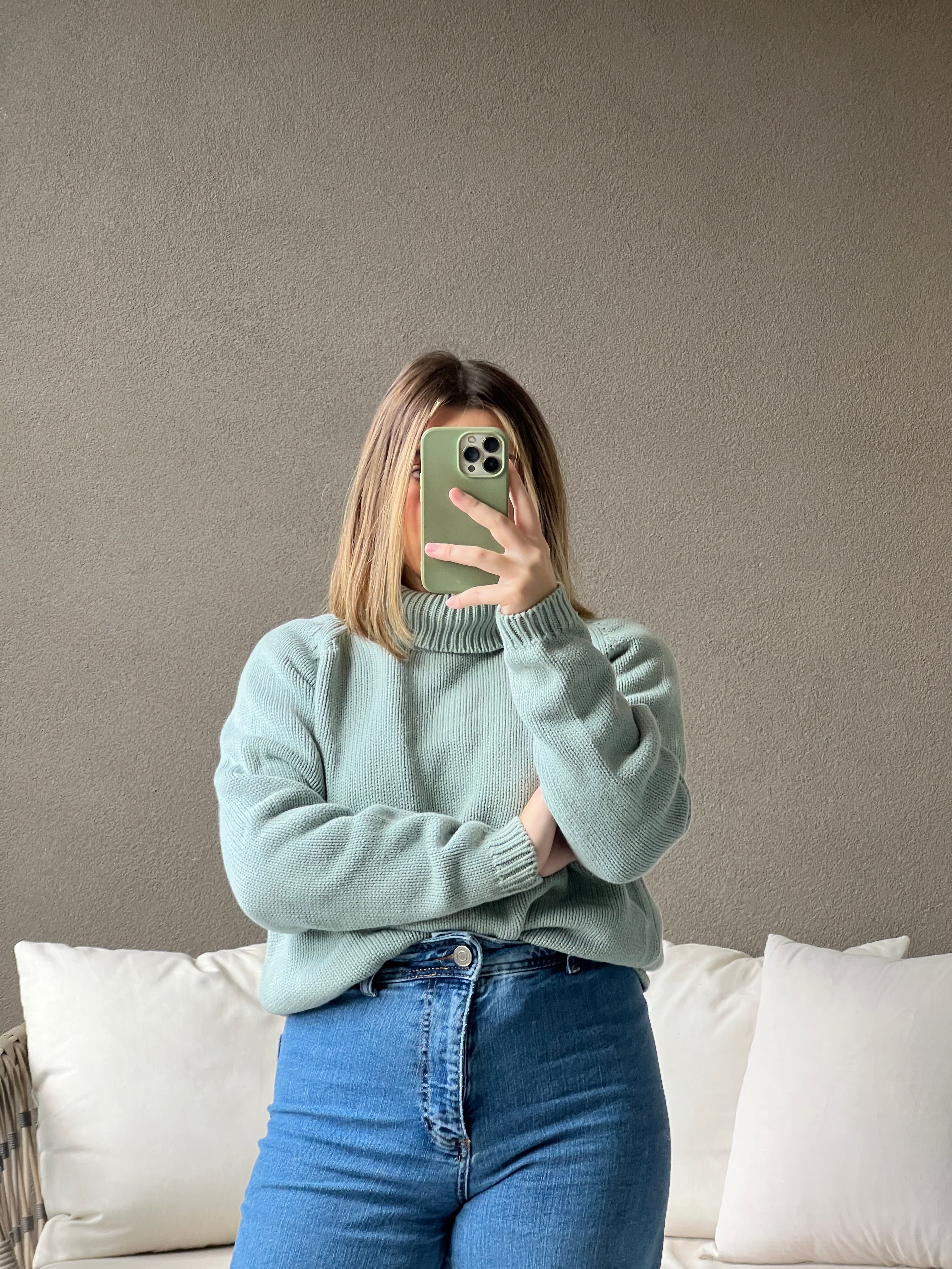 Minty Turtleneck Sweater (S)