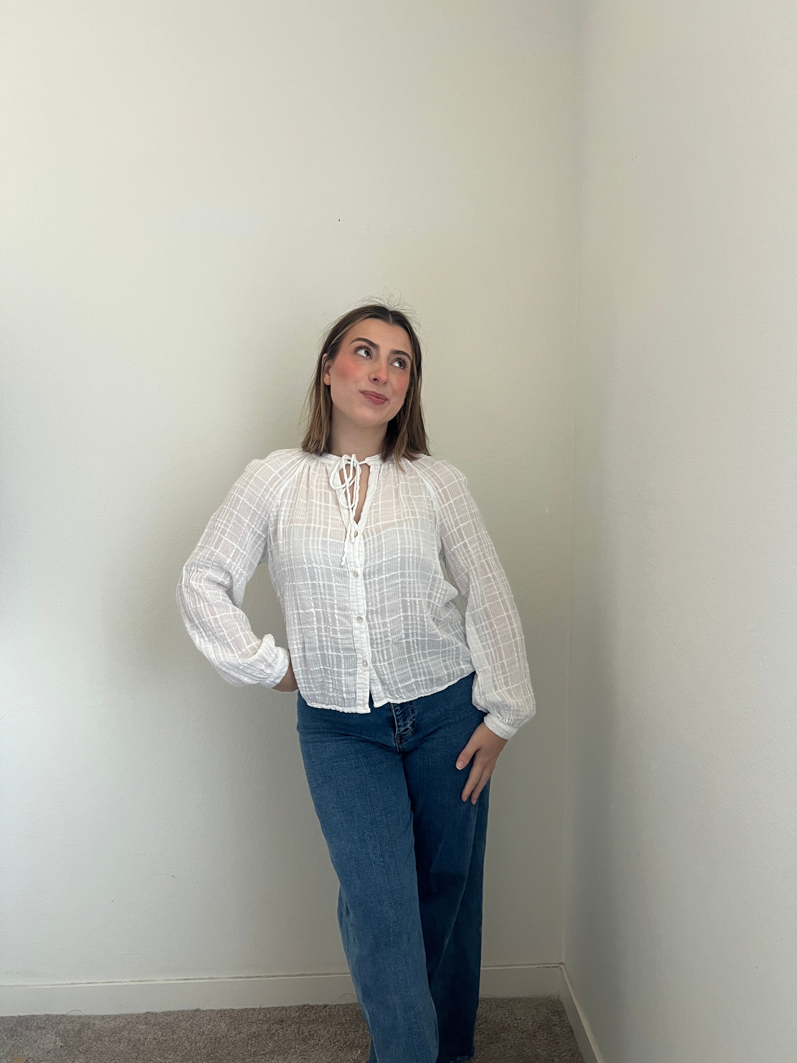 Bella Dahl Sheer Button Up (S)