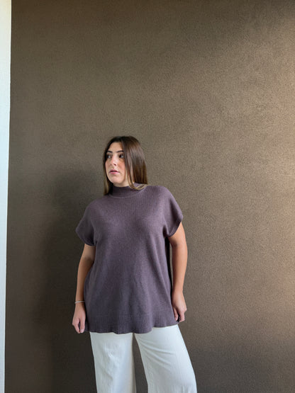 Ash Brown Cap Sleeve Top (L)