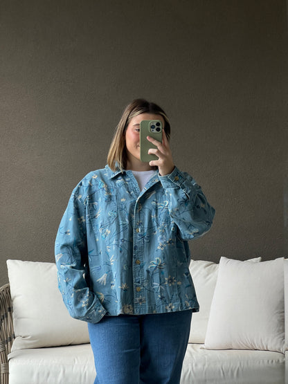 Denim Floral Jacket (XL)