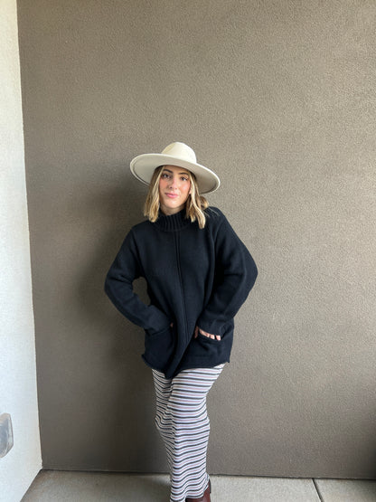 Black Vintage Pocket Sweater (OS)
