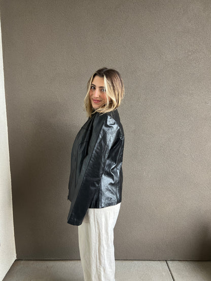 Leather Zip Up Jacket (M)