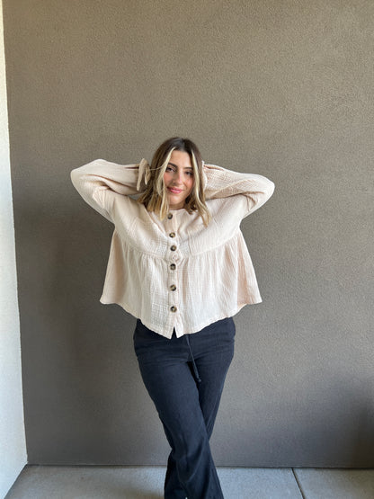 Cream Gauze Blouse (M)