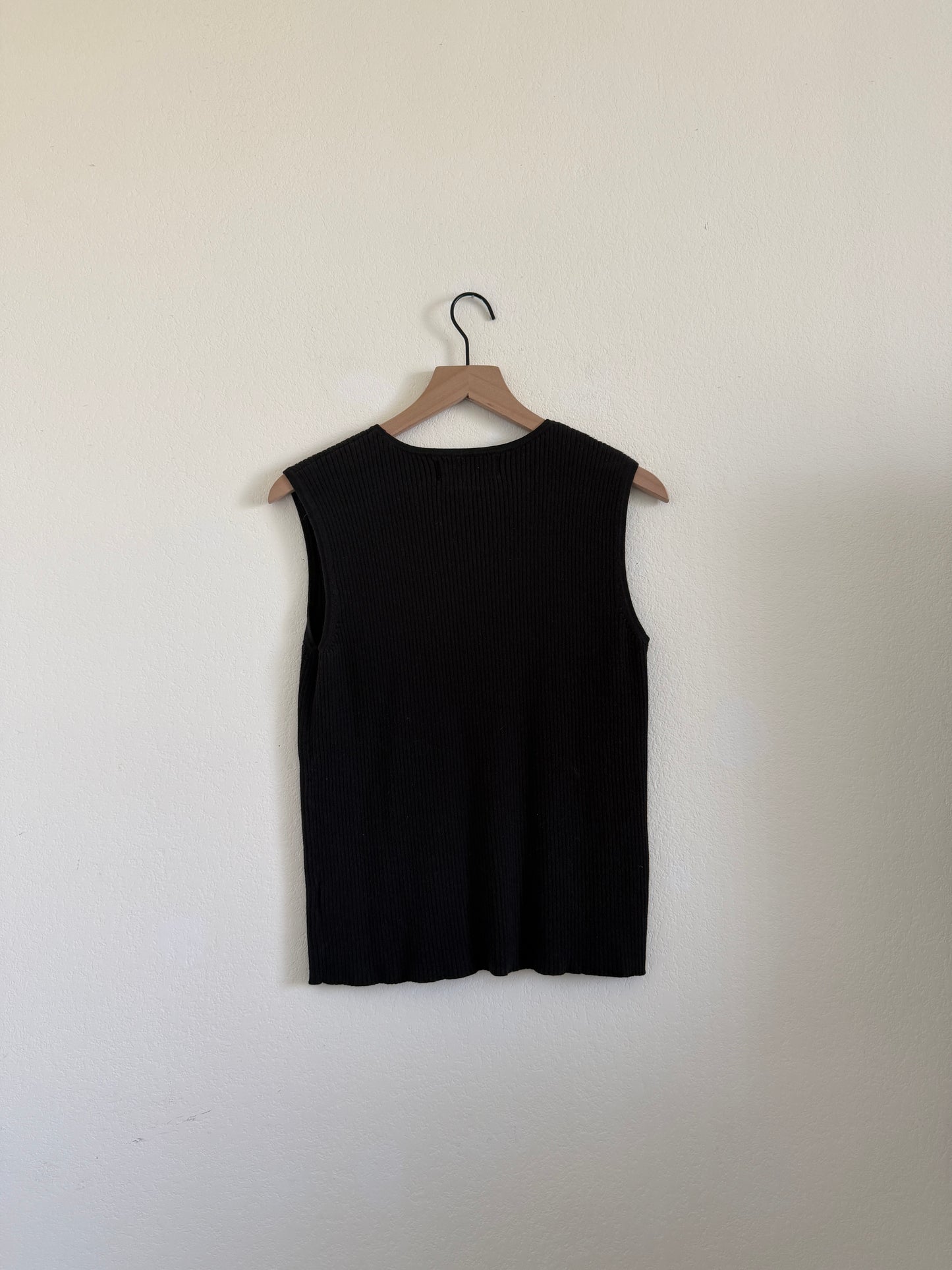 Black Ribbed Tank (L)