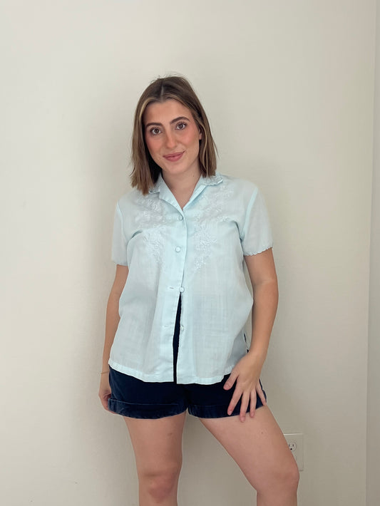 60/70's Hand Embroidered Shirt (L)
