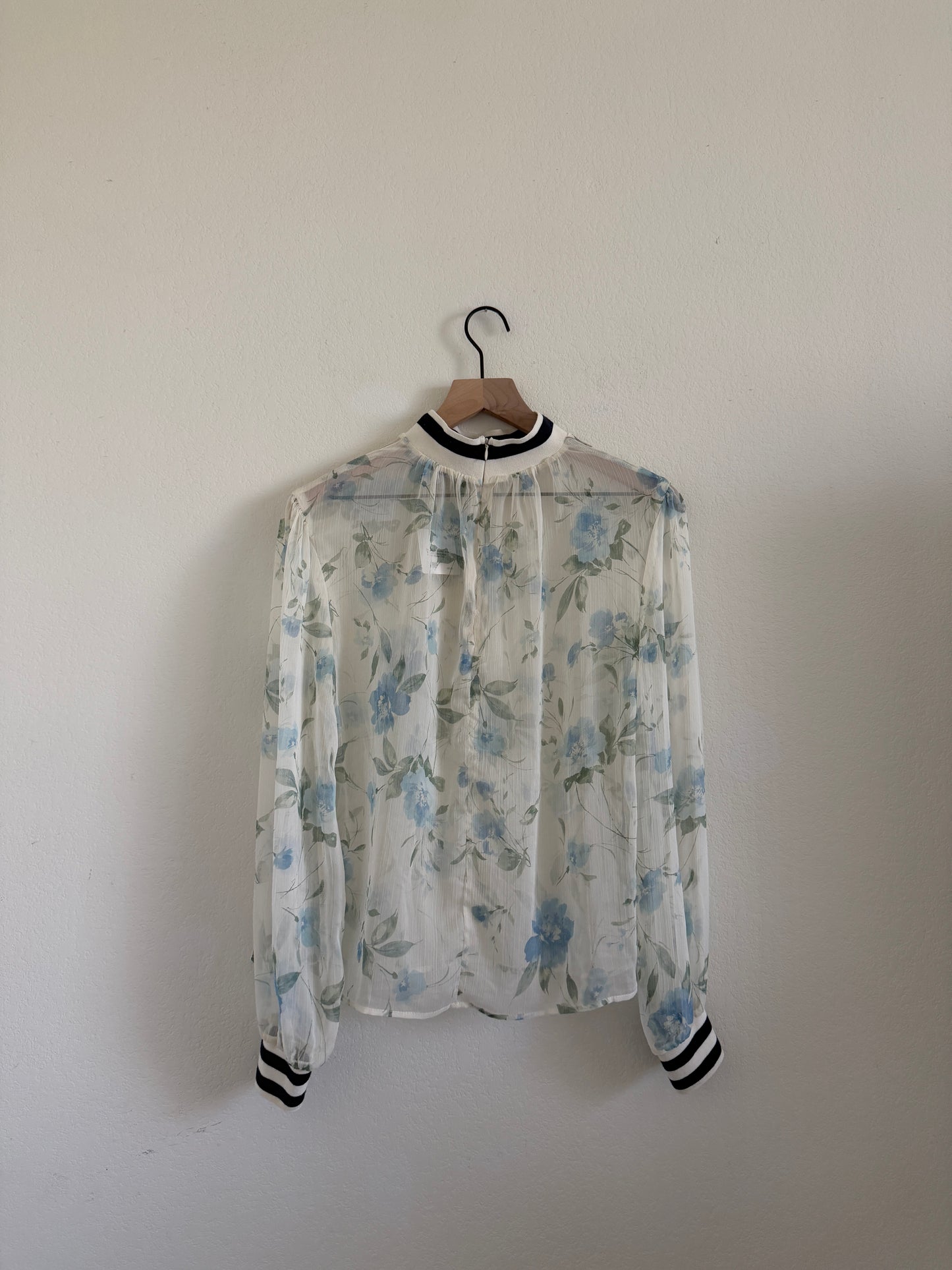 Sheer Long Sleeve Blouse (S)
