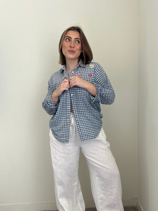 Embroidered Gingham Shirt (P)