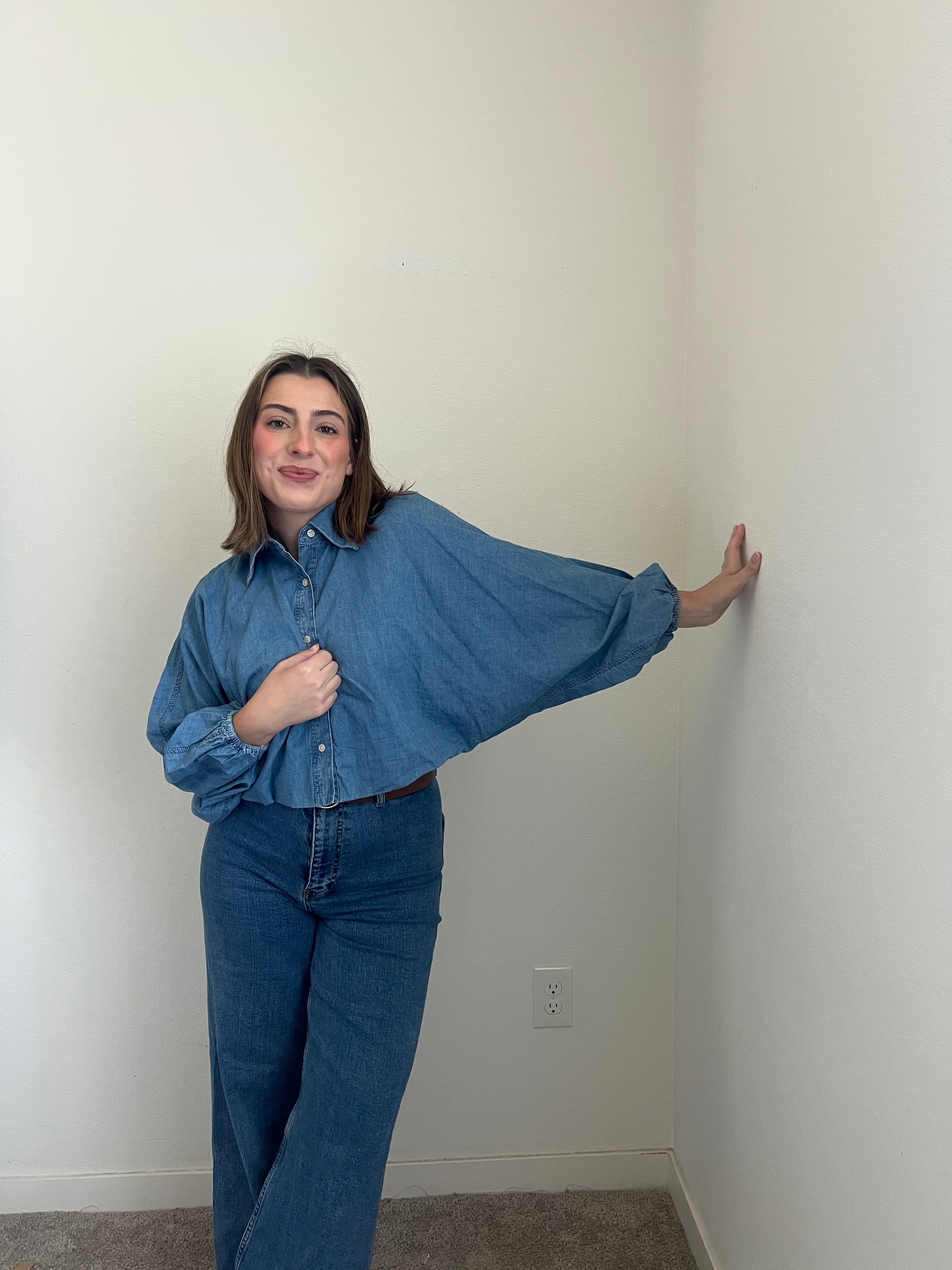 BR Denim Cropped Shirt (XS)