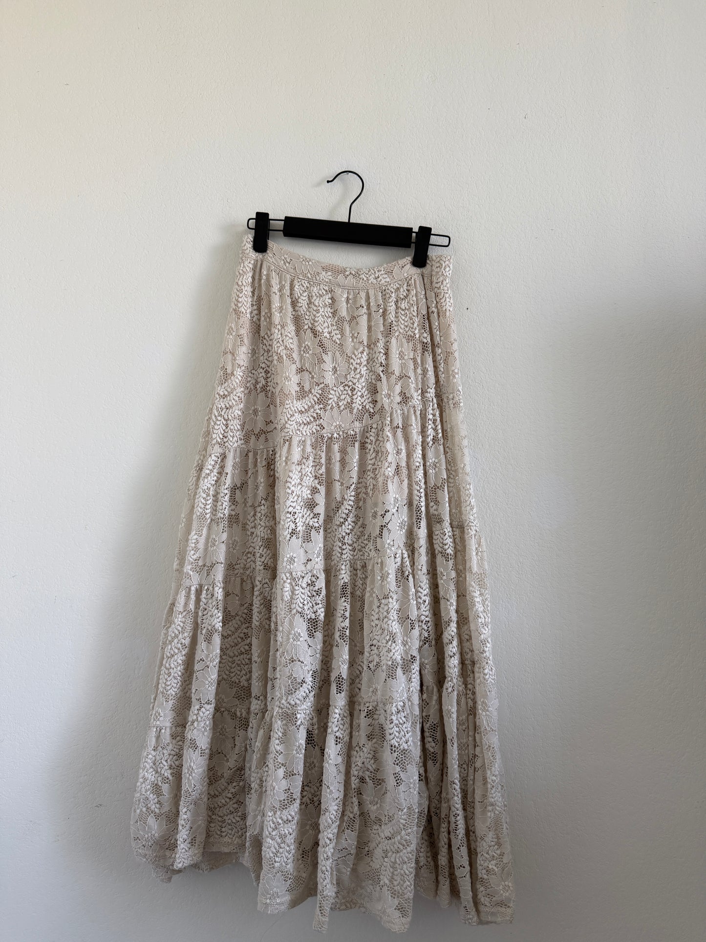 Beige Floral Maxi Skirt (S)
