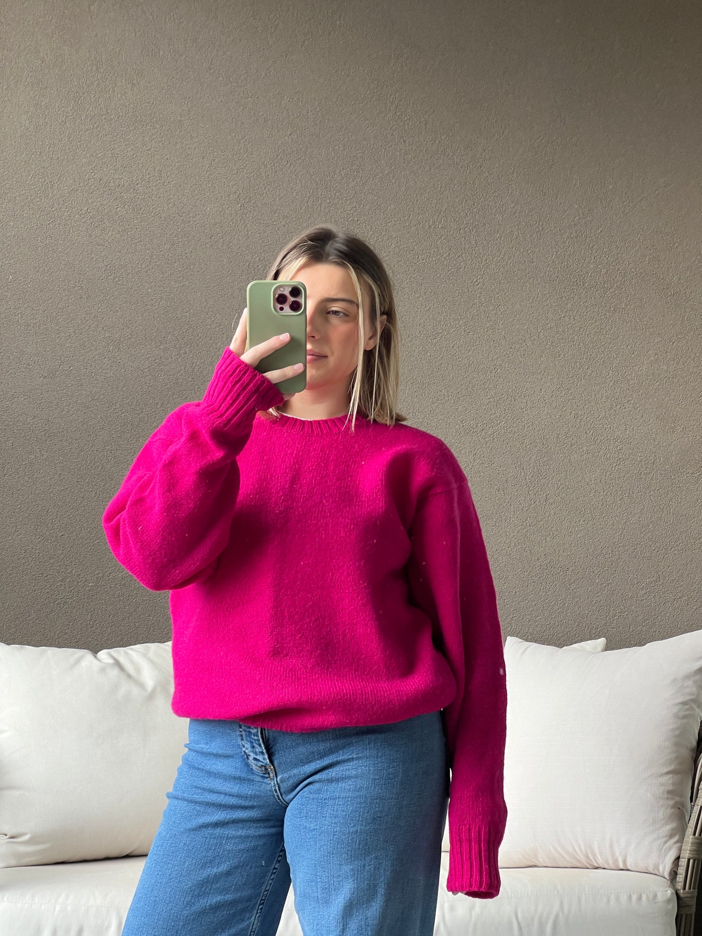 Hot Pink Wool Sweater (M)