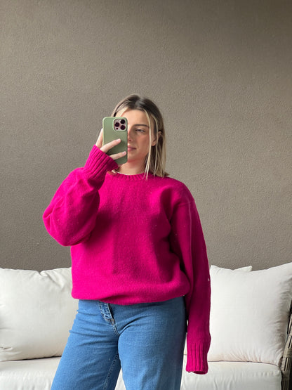 Hot Pink Wool Sweater (M)