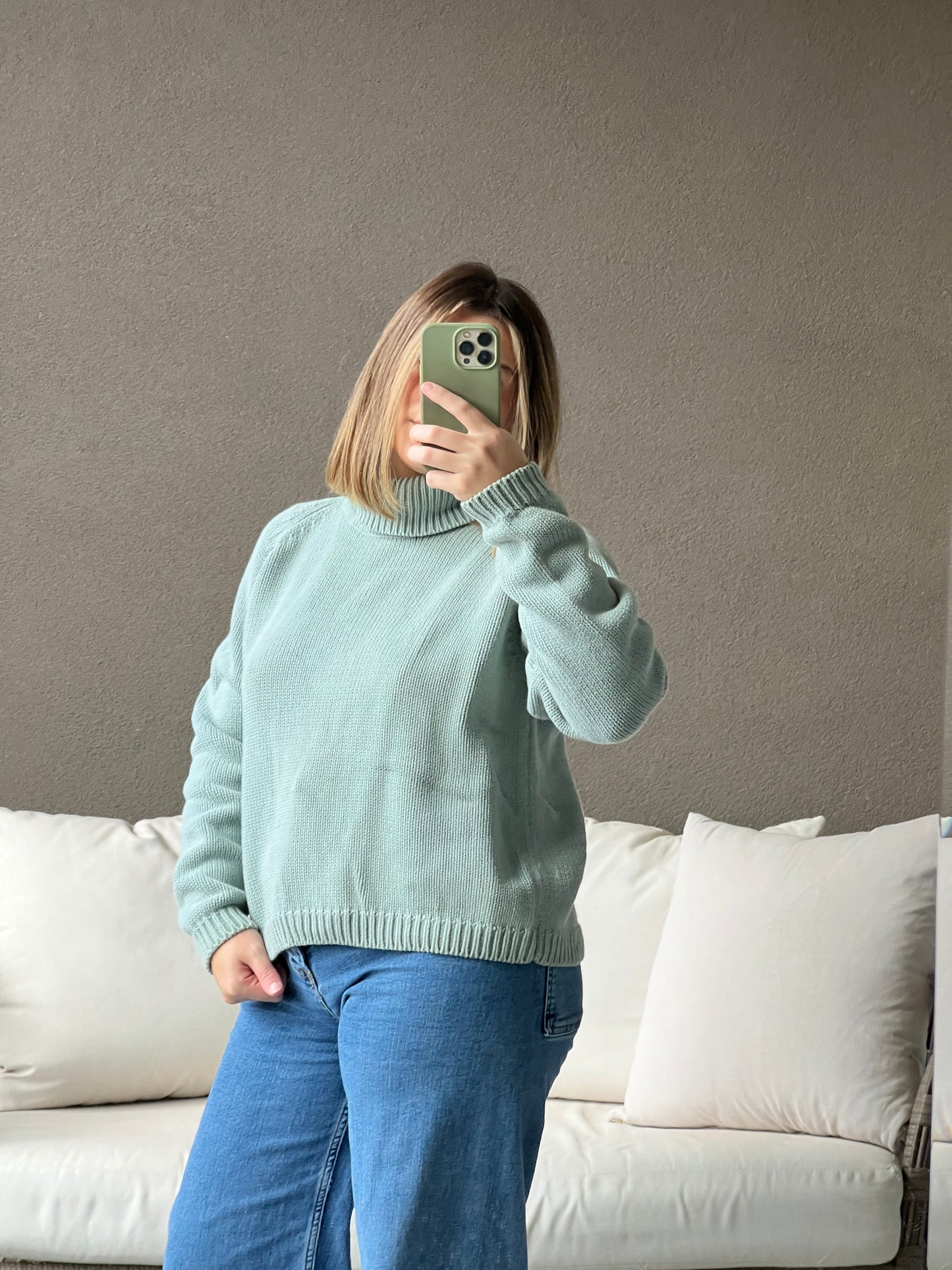 Minty Turtleneck Sweater (S)