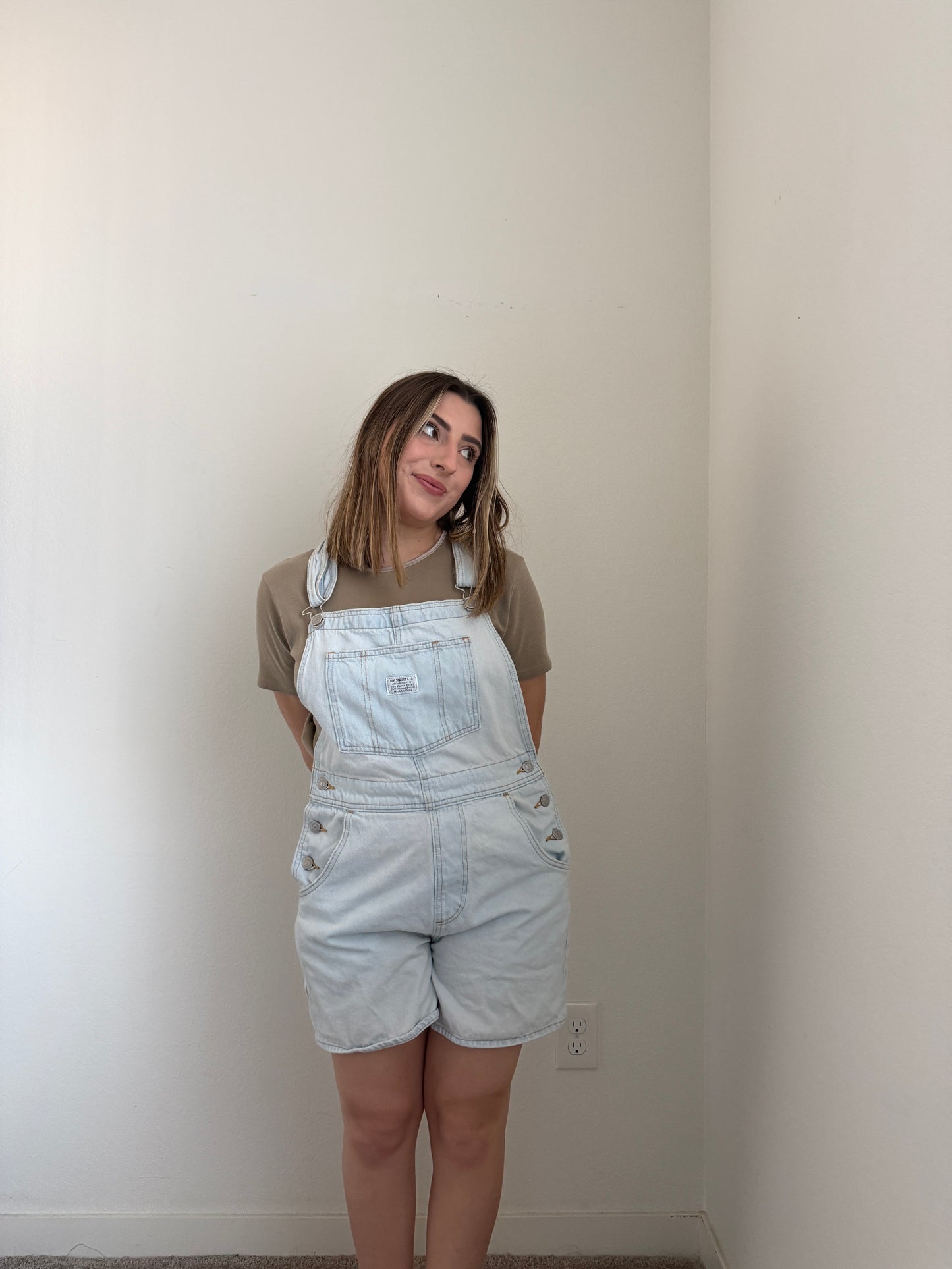 Levi's Light Wash Shortalls (M)