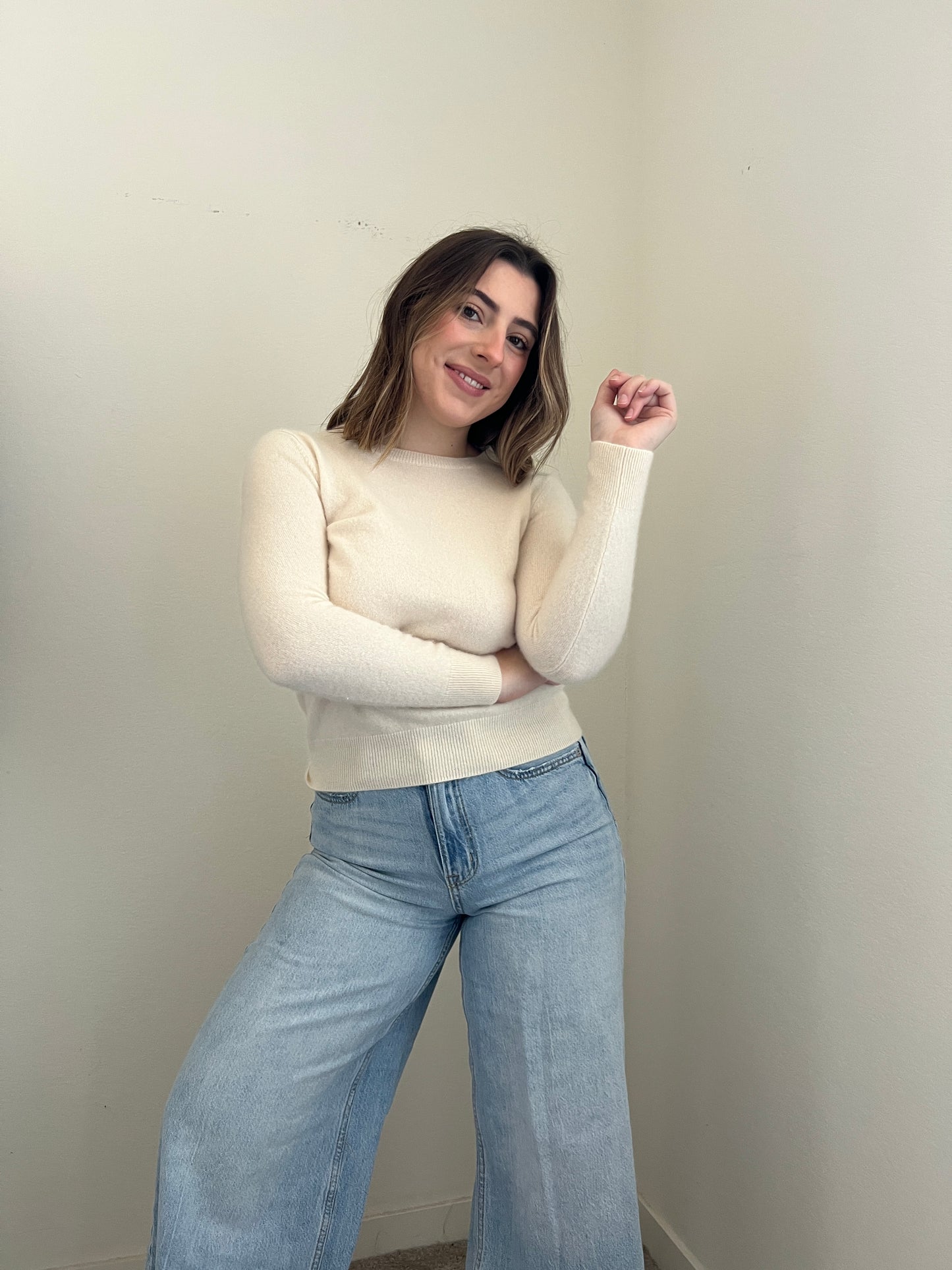 Cream Cashmere Sweater (S)