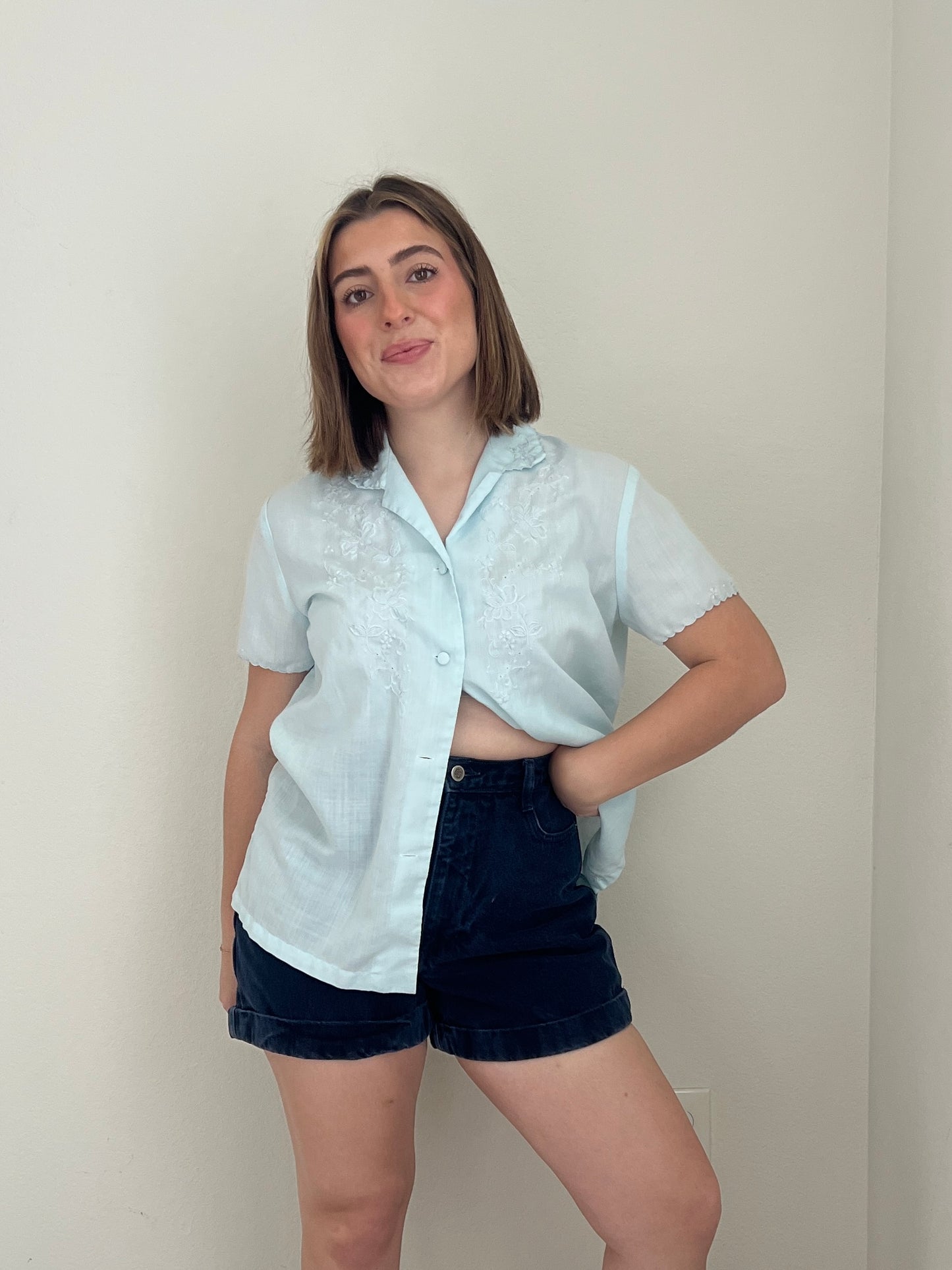 60/70's Hand Embroidered Shirt (L)