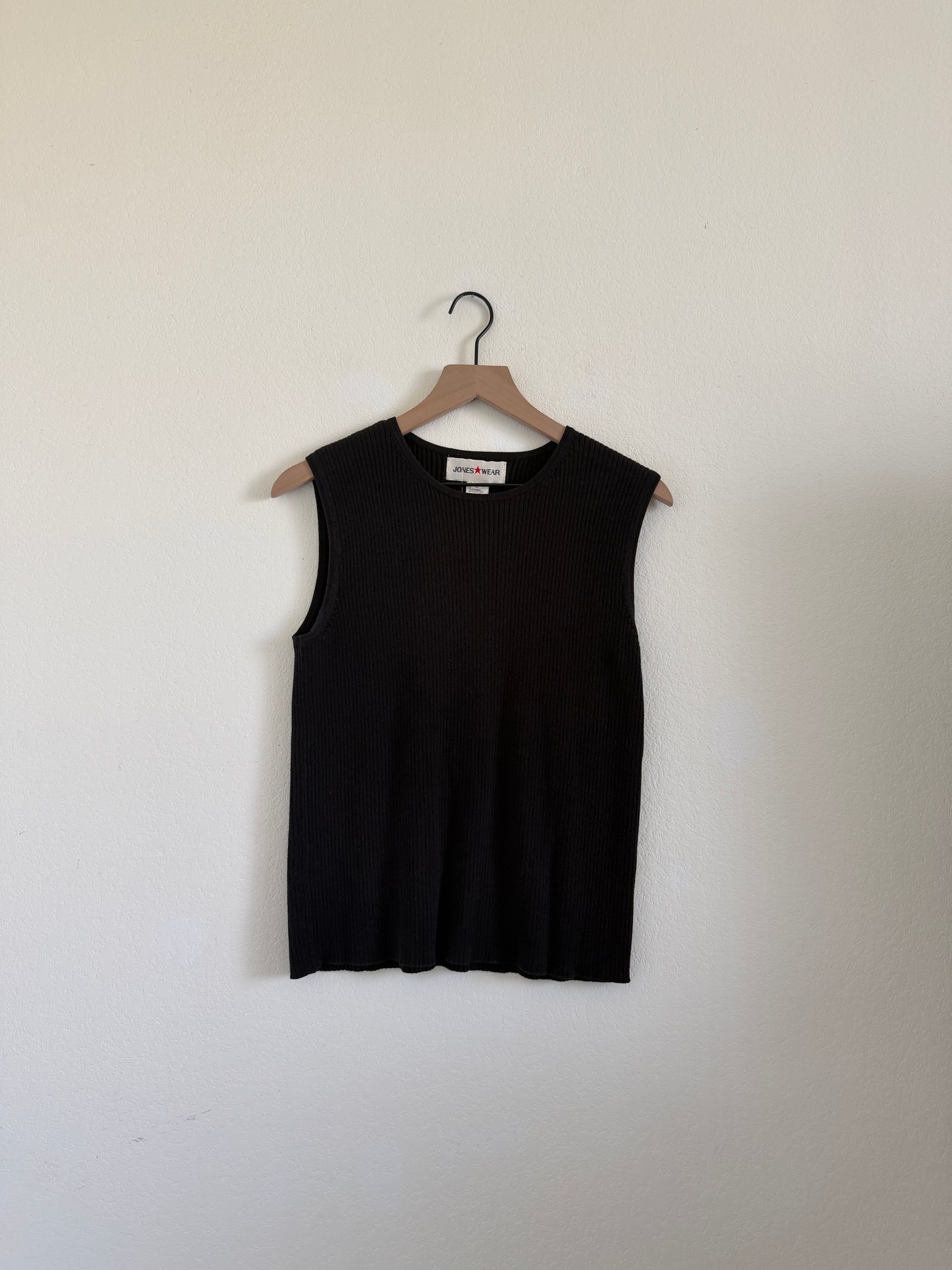Black Ribbed Tank (L)