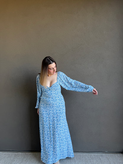 Blue Floral Maxi Dress (2)