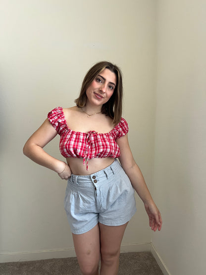 Sky Linen Blend Shorts (XS)