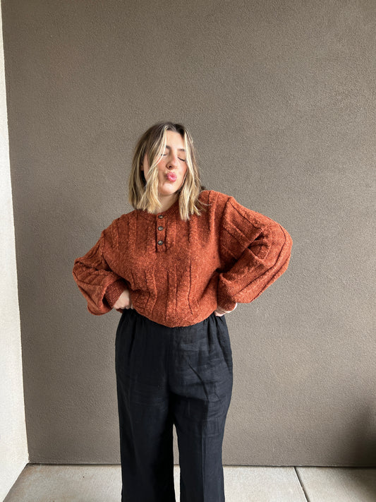 Vintage Sienna Henley Sweater (4)