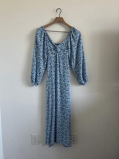 Blue Floral Midi Dress (2)