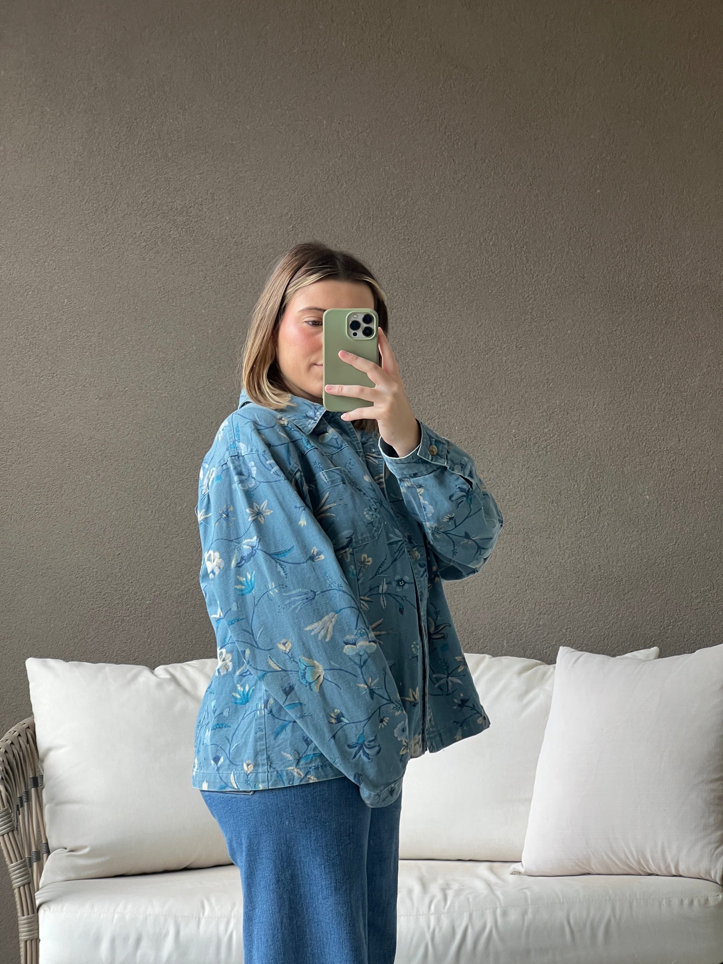 Denim Floral Jacket (XL)