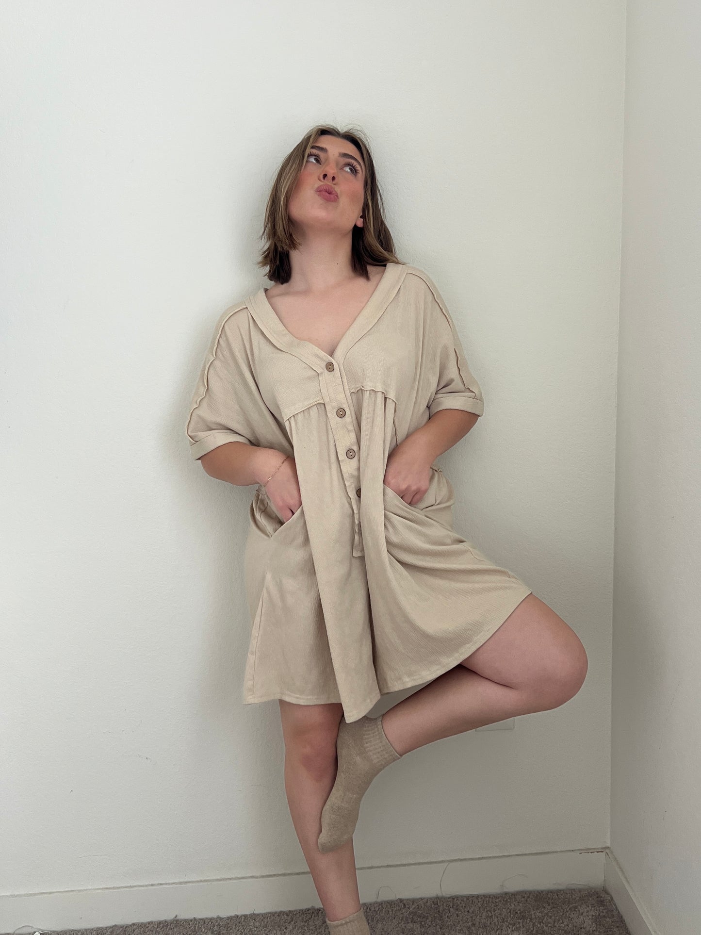 Cream Relaxed Romper (L)