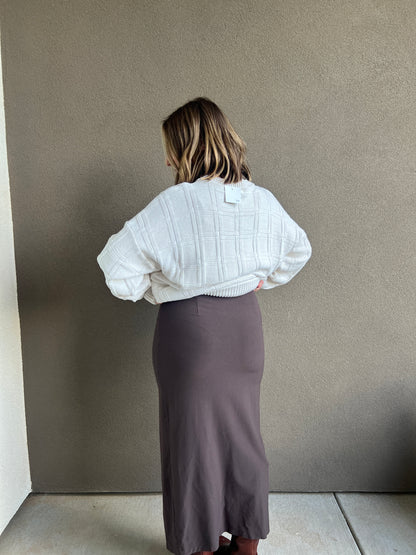 Brown Eileen Fisher Midi Skirt (XS)