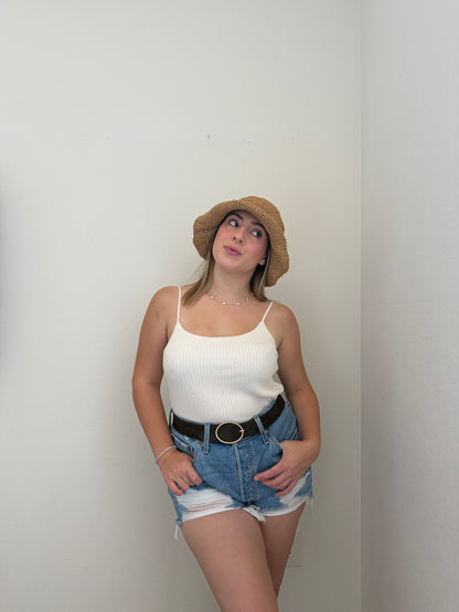 Ribbed White Tank (M)