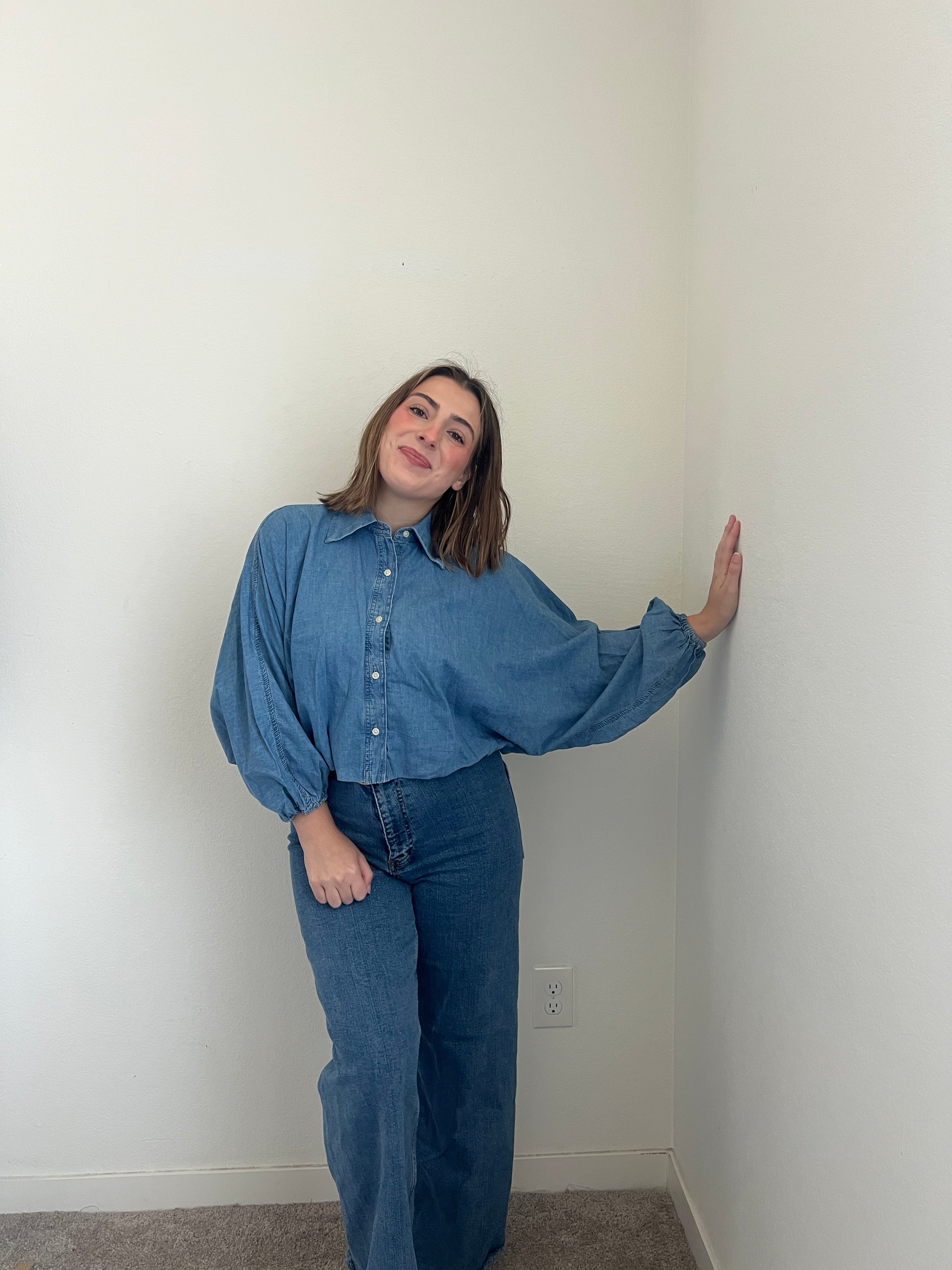 BR Denim Cropped Shirt (XS)