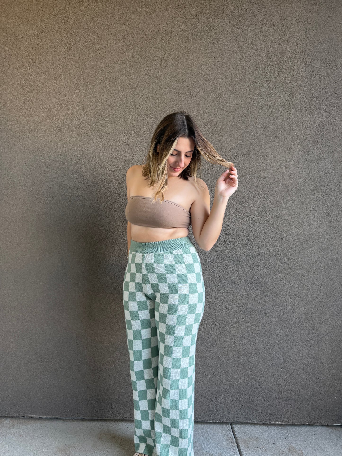 Sage Checkered Pants (M)
