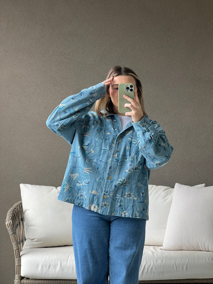 Denim Floral Jacket (XL)