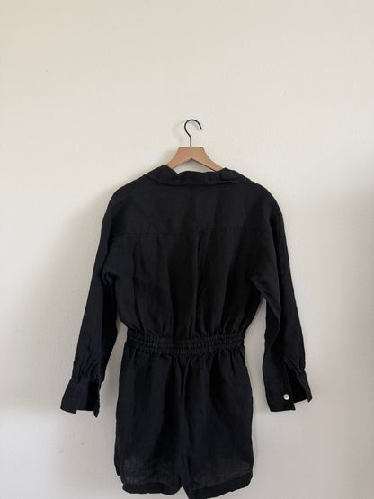 Black Linen Romper (XS)