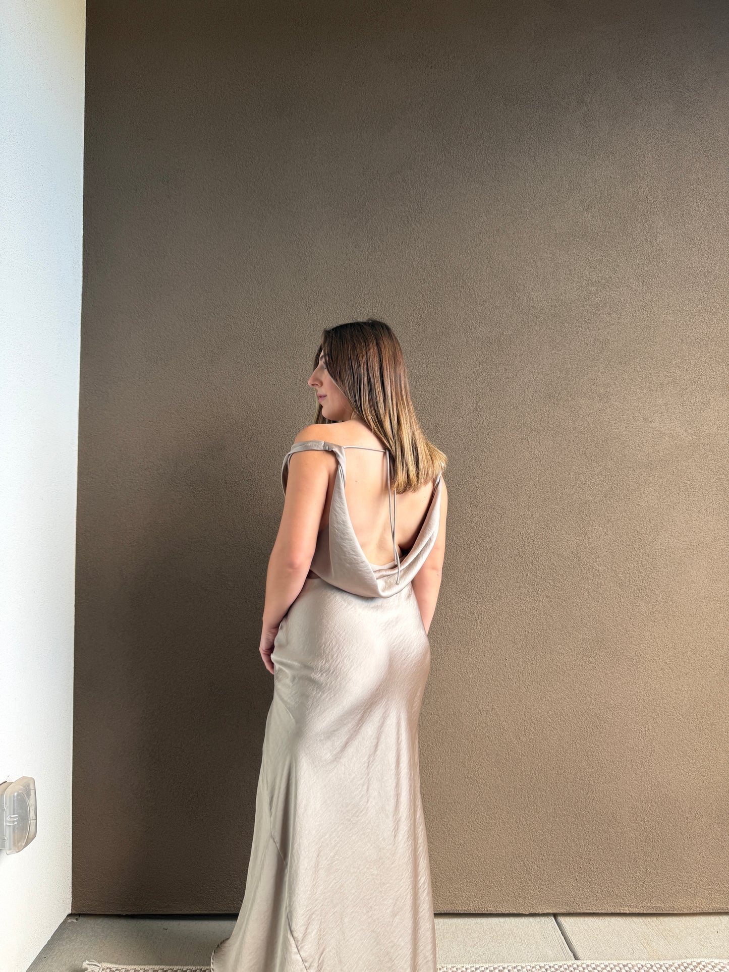Satin Maxi Dress (L)