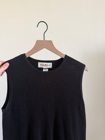 Black Ribbed Tank (L)