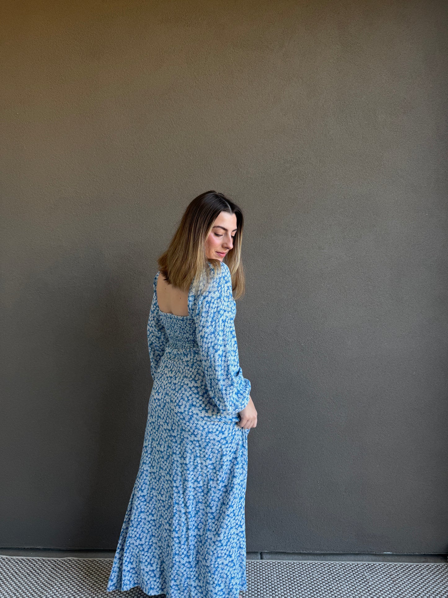 Blue Floral Maxi Dress (2)