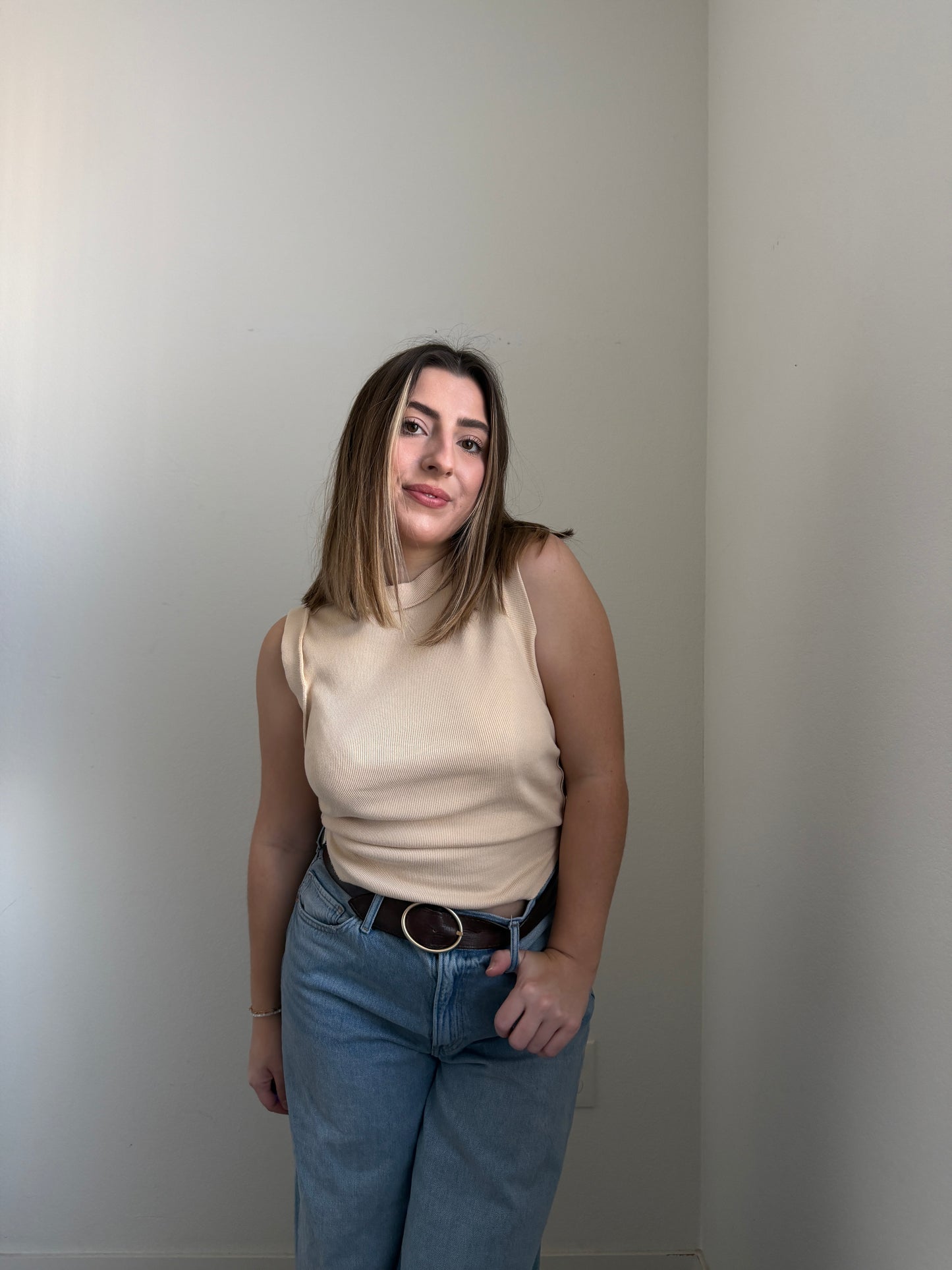 Beige Free People Tank (M)