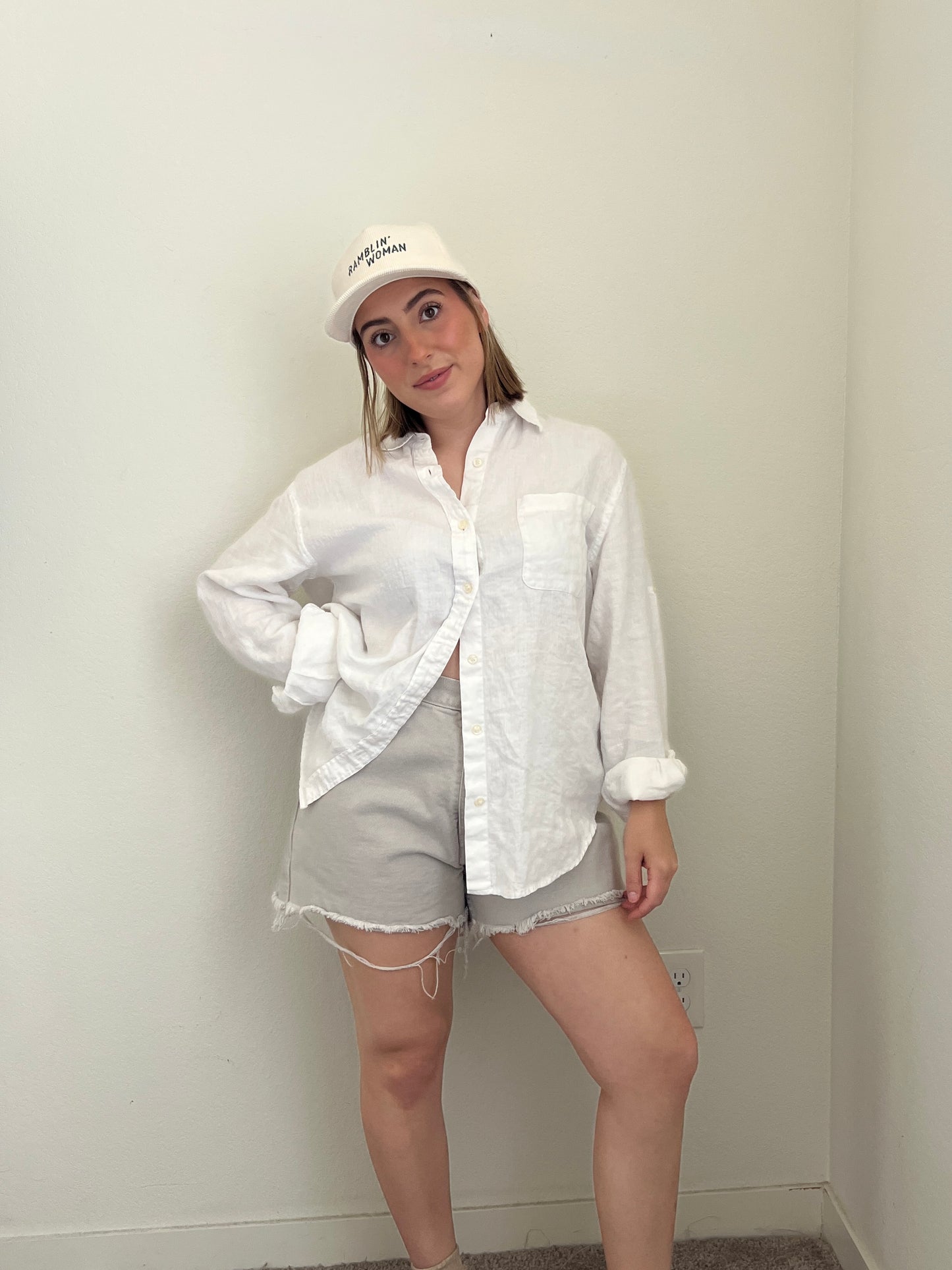 Linen Button Up Shirt (M)