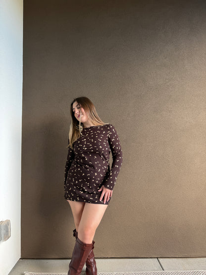 Faithfull Brown Floral Mini Dress (2)