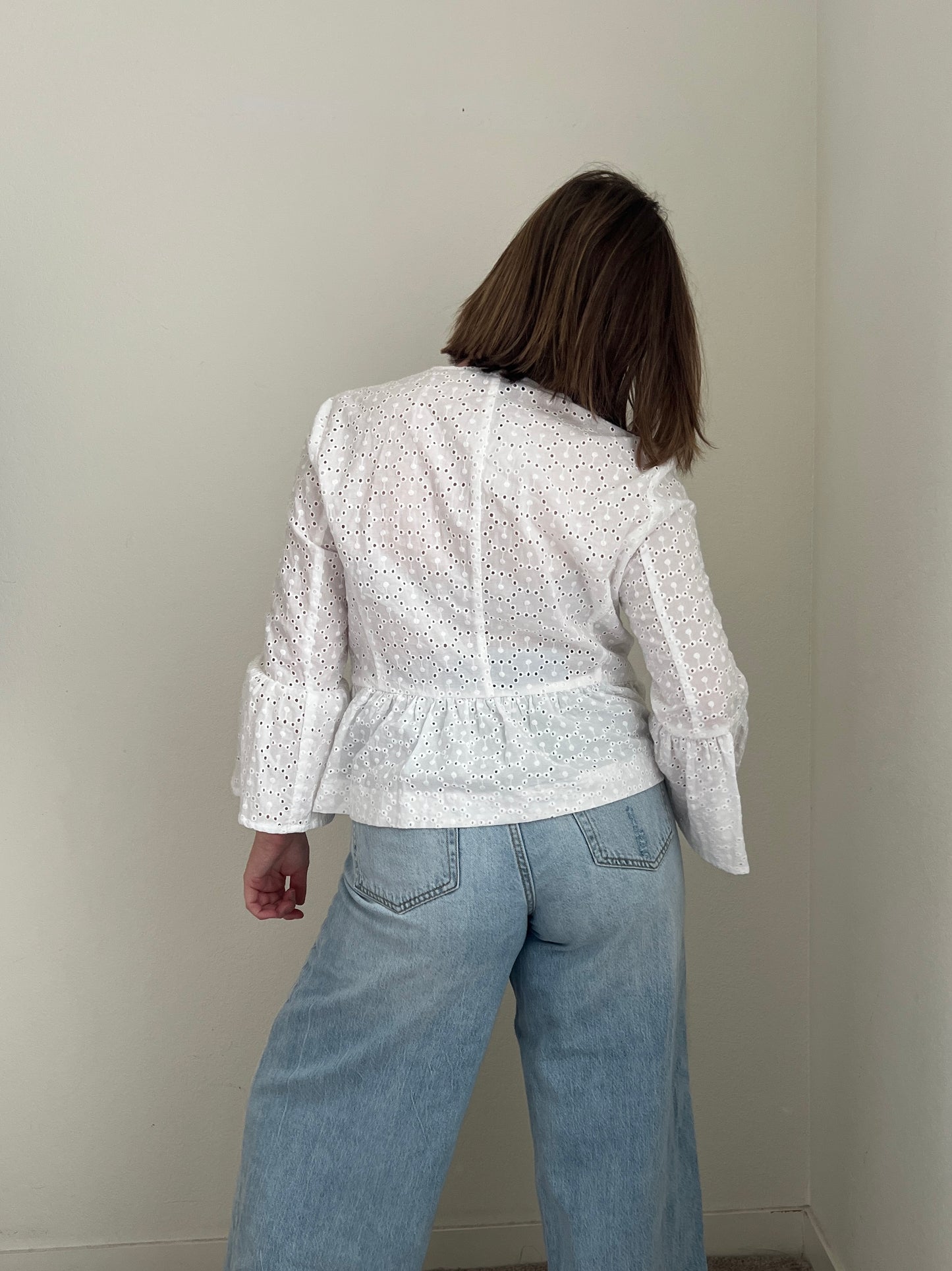 Eyelet Tie Up Blouse (M)