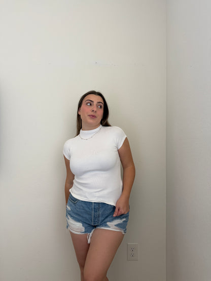 White Cap Sleeve Top (S)